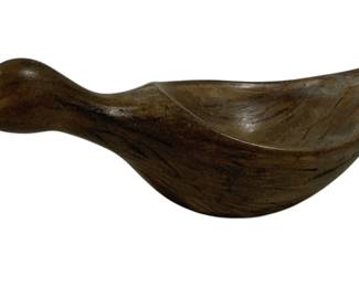 4208 - Wood Flying Duck Ashtray - 9.5 x 3
