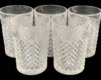 5826 - 5 Pc Set Anchor Hocking "Miss America" Glasses (Description): 4 inches tall