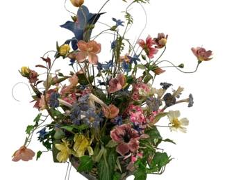 6870 - Faux Flower Decoration in Ceramic Bowl - 24 x 24