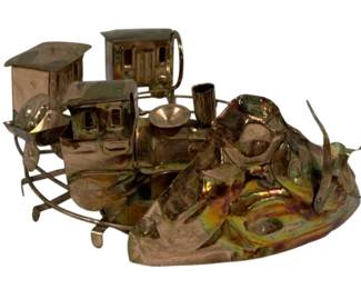 1339 - Train Moving Music Box - 9 x 8 x 4.5 (Description): Plays "King of the Road" Tested & Does Work. Used as is electric/electronic/mechanical  item. No guarantee all components, untested.
