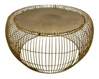 106 - Gold Finish Metal Coffee Table - 28 x 15
