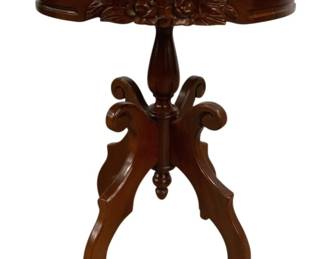 7515 - Victorian Style Marble Top Parlor Table (Description): 28 x 22 x 22