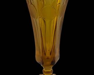 5908 - Fostoria Amber Coin Glass Vase - 8" Tall