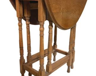 7029 - English Oak Gate Leg Table (Description): 30 x 36 x 24