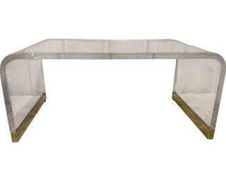 7249 - Chelsea House Waterfall Acrylic Cocktail Table (Description): 19 x 42 x 23