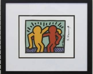 9100 - Good Buddies print by Keith Haring (Description): 18.5 X 16