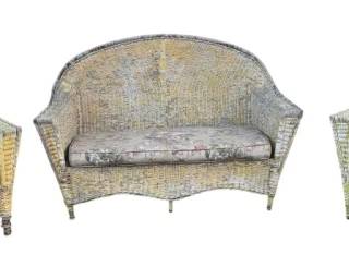 7292 - Vintage 3 Piece Wicker Porch Set
