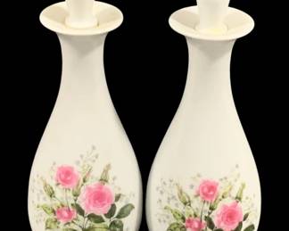 5808 - 2 Pc Set Lefton Perfume Bottles (Description): 8.25 inches tall