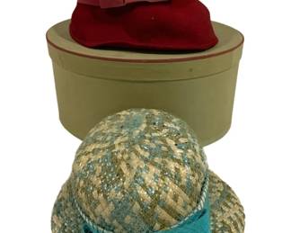 5611 - 2 Vintage Hats w/ Hat Box