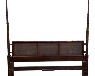 4999 - Mid-Century King Size Bamboo Post Headboard (Description): cane inset, 80 x 80