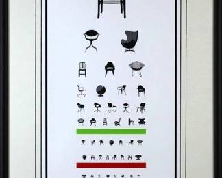 9089 - Mid Century Eye Chart (Description): 18.5 X 28.5