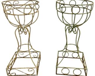 1394 - Pair of Metal Planters - 22 x 10
