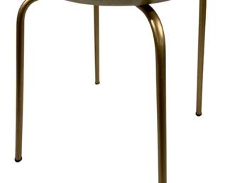 102 - Wood Table w/ Slender Bronze Metal Legs (Description): 14 x 18