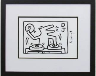 9074 - Dj Dog Print by Keith Haring (Description): 16 X 19