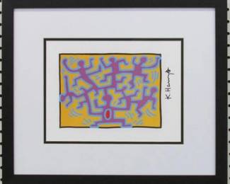9077 - Growing Print by Keith Haring (Description): 17.5 X 15.5