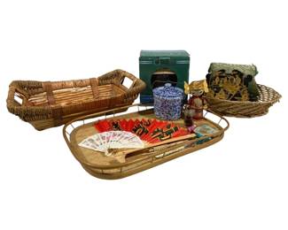 1375 - Lot of Assorted Items - Basket Trays & More