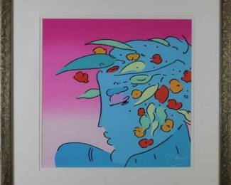 9026 - Blue Planet Lady Giclee by Peter Max (Description): 22 X 22.5