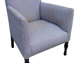 4988 - Astrid Stripe Armchair on Turned Legs (Description): Stained Seat - 30 x 24 x 22