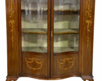 7046 - Antique French Louis XVI Inlaid Cabinet (Description): 72 x 47 x 16