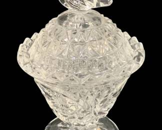 5864 - Hofbauer Crystal "Byrdes" Candy Dish - 4.25" Tall