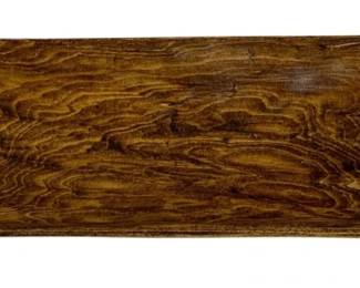 1525 - Wood Dough Tray 20.5"x7.5" (Description): Rustic wood dough tray with warm honey-brown  tones and attractive natural grain patterns.  The oblong tray features gently rounded  corners and a shallow carved interior,  perfect for decorative display or serving. Measures 20 1/2" x 7.5".