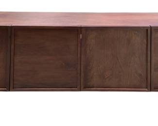 38 - Contemporary Dark Walnut 4 Door TV Cabinet (Description): 59 x 15 x 20