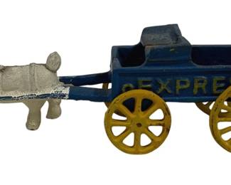 6065 - Cast Iron Goat w/ Cart - 8 x 2.25 x 3