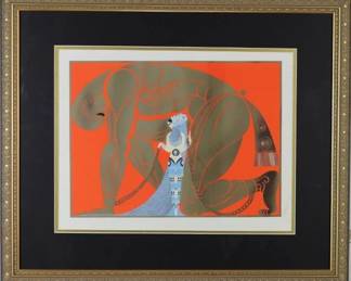 9074 - Dj Dog Print by Keith Haring (Description): 16 X 199073 - Sampson and Delilah by Erte (Description): 24 X 20.5