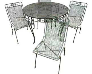 4970 - 5 Pc Metal Patio Table & Chair Set (Description): Table - 30 x 42 Chairs - 32 x 17 x 20