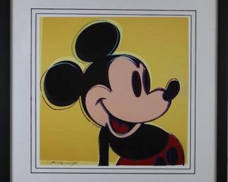 9040 - Mickey Mouse Giclee by Andy Warhol (Description): 21.5 X 21.5
