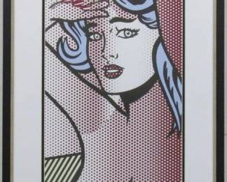 9033 - Blue Hair Nude Giclee by Roy Lichtenstein (Description): 19.5 X 28