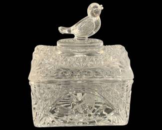 5812 - Hofbauer "The Byrdes" Crystal Trinket Box (Description): 4 x 5 x 2.75