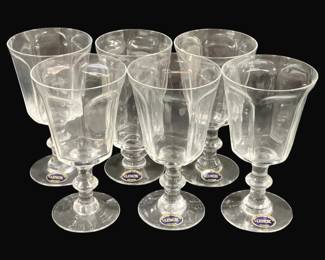 6195 - 6 Lenox Antique Clear Water Goblets 6.75"