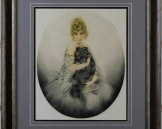 9070 - Persian Cat 1923 by Louis Icart (Description): 22 X 25