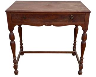 4948 - Antique Wooden 1 Drawer Writing Desk (Description): Shows Wear Consistent with Age - 30 x 32 x 20