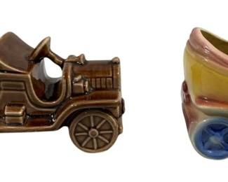 1353 - 2 Old Timey Jalopies Planters - 6.5 x 3.5 x 3.5
