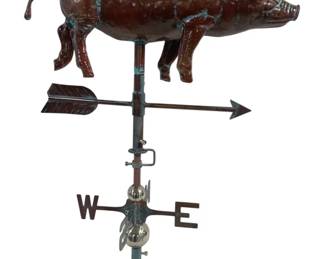 6372 - Copper Pig Weathervane - 30 x 21.5 x 10.5
