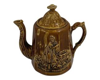 5442 - Rebekah at the Well Brownware Tea Pot (Description): 9 x 8