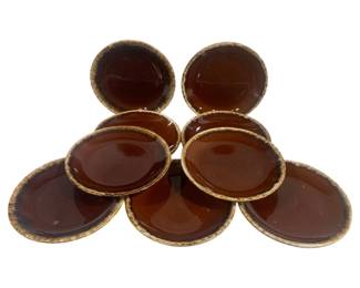 5891 - 9 Hull Pottery Plates - 10.25" Round