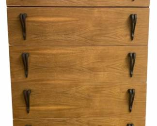 6251 - 5 Drawer Mid-Century Chest of Drawers (Description): 50 x 32 x 18