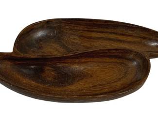 4139 - Vintage Wood Serving Dish - 12.5 x 7.25