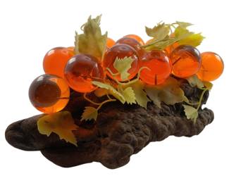 7014 - Vintage MCM Orange Grapes - 6 x 11.5 x 8