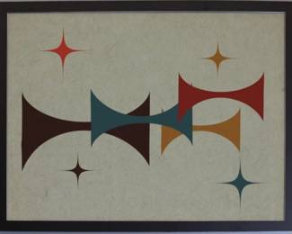 9133 - Stars and Horns on Canvas (Description): 25.5 X 19.5