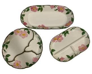 6924 - 3 Franciscan Desert Rose China Items (Description): 15.5 x 8