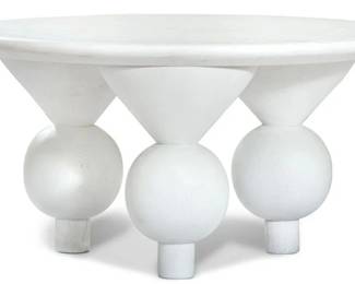 23 - Contemporary Geometric Cocktail Table (Description): brushed finish highlights grain in wood, 17 x  32