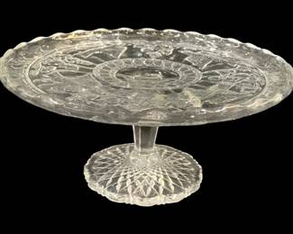 5827 - Indiana Glass "Bird and Strawberry" Cake Stand (Description): 9 x 4