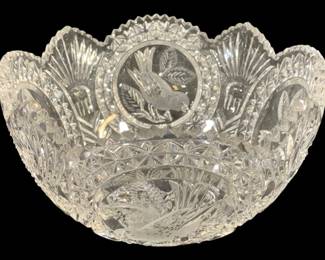 5794 - Hofbauer "The Byrdes" Crystal Bowl (Description): 8.25 x 4