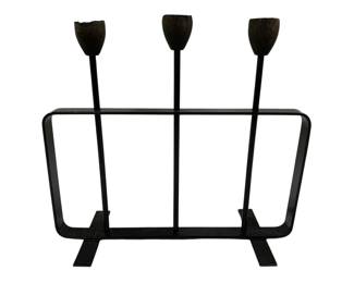 1358 - Mid Cenutry Wrought Iron Candlestick (Description): 11 x 10