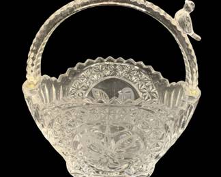 5789 - Hofbauer "The Byrdes" Crystal Basket (Description): 6.5 x 7 x 4