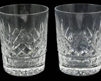 916 - 4 Waterford Crystal Lismore Old Fashioned (Description): Four Waterford Crystal Lismore double old  fashioned glasses featuring the iconic  Lismore pattern with its signature diamond  and wedge cuts. The brilliant cut crystal  displays a beautiful interplay of light through the traditional design. Each glass  measures 4.5" tall.